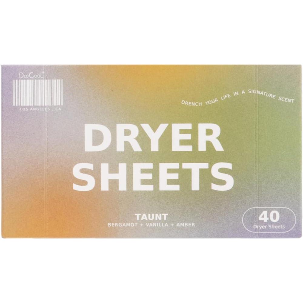imageDedCool Dryer Sheets  01 Taunt  40 Count  NonToxic Vegan Fabric Softener Sheets  Bergamot Vanilla amp Amber Scent  Gentle on Sensitive Skin  Softens amp Freshens  Premium Laundry Supplies01 Taunt