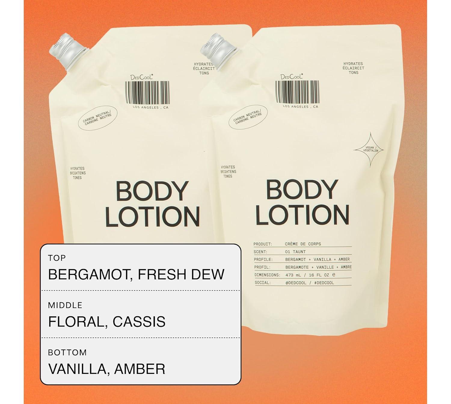 imageDedCool Body Lotion Xtra Milk Deeply Hydrating Lightweight Formula with Ceramides Snow Mushroom amp Meadowfoam Oil Soft Musk Bergamot amp Amber Scent NonToxic Vegan Skincare 85 fl ozTaunt