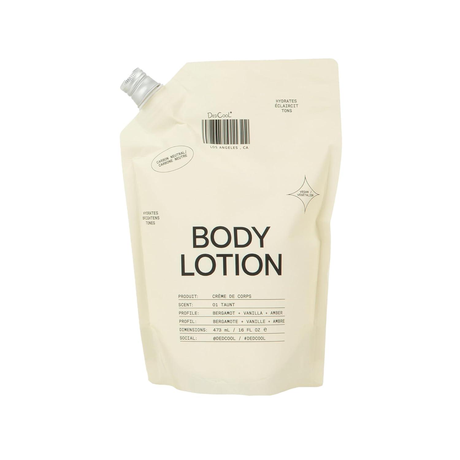 imageDedCool Body Lotion Xtra Milk Deeply Hydrating Lightweight Formula with Ceramides Snow Mushroom amp Meadowfoam Oil Soft Musk Bergamot amp Amber Scent NonToxic Vegan Skincare 85 fl ozTaunt