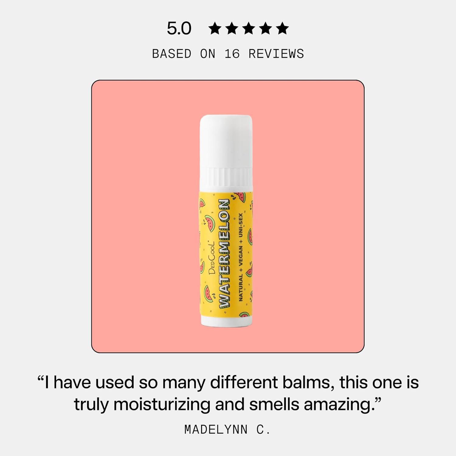 imageDedCool Lip Balm Stick Coconut Milk Jumbo Vegan Flavored Coconut Oil Lip Balm Long Lasting Moisturization Hydrates Dry amp Chapped Lips Vegan Natural Clean NonToxic Fragrance For AllWatermelon