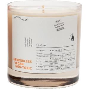 DedCool Massage Soy Wax Candle (Fragrance 02, 9 oz | 255 g) Moisturizing Body Oil Candles for Women, Men & Romantic Couples, Sensual Massage Candle for Date Night, Essential Oil, Clean, Non-Toxic