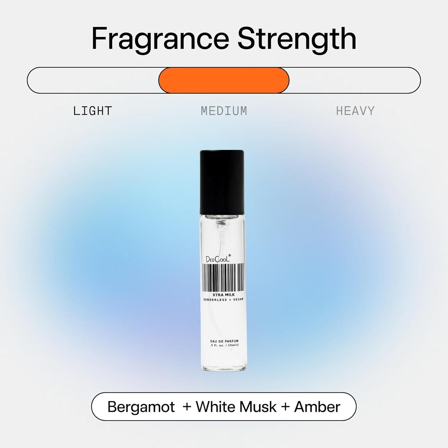 imageDedCool Eau de Parfum Xtra Milk Genderless Luxury Fragrance Bergamot White Musk amp Amber NonToxic Vegan LongLasting Perfume for Men amp Women Clean Sophisticated Aroma 15 mL